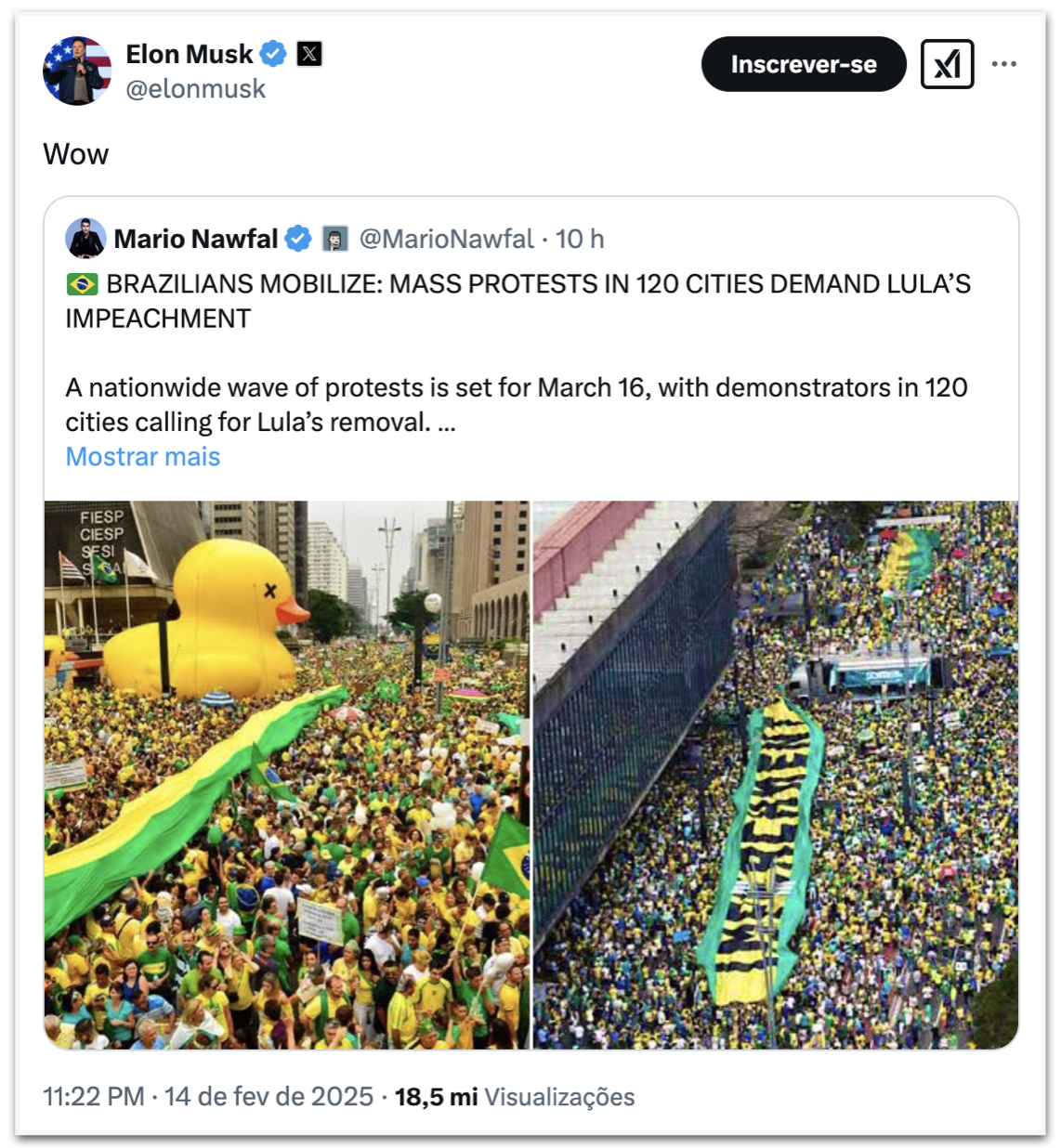 Tuite-Musk-manifestacao-Lula