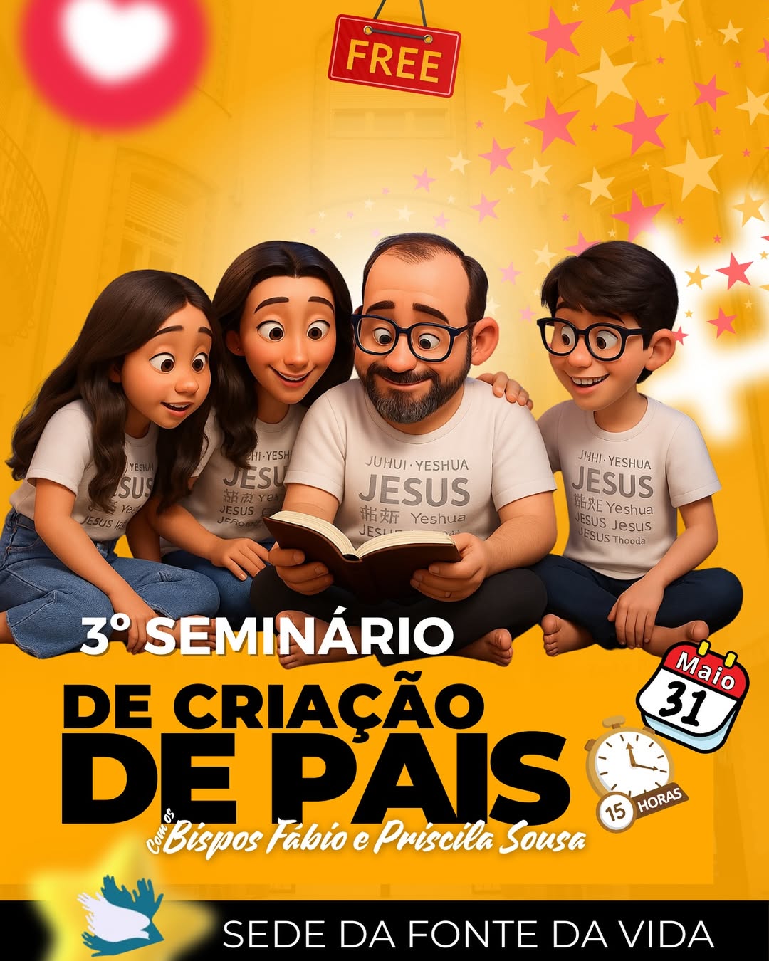 Faça sua inscrição gratuita através do aplicativo da Fonte da Vida