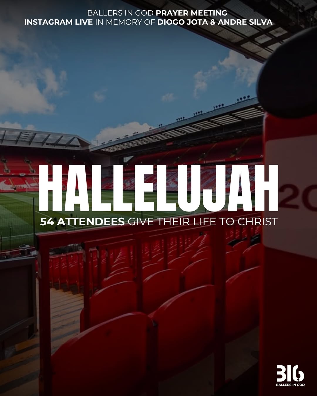 In memory of Diogo Jota and Andre Silva we held a prayer meeting for the Ballers in God communi