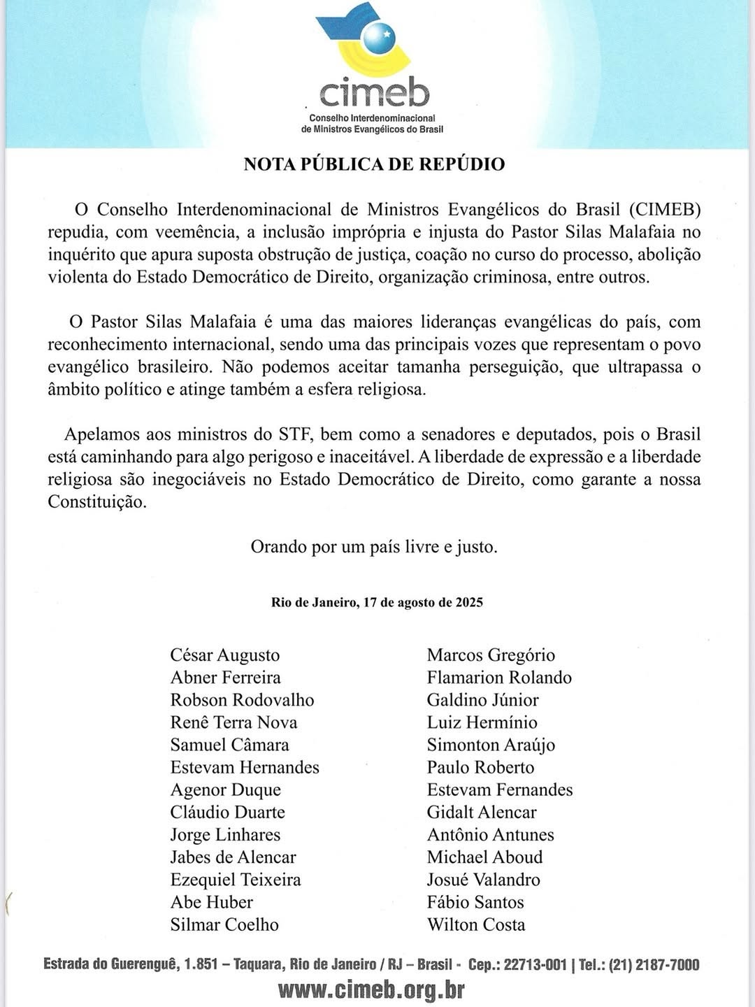 #Repost • @silasmalafaia DURA NOTA DE LÍDERES EVANGÉLICOS SOBRE A AÇÃO CONTRA SILAS MALAFAIA #Repost • @silasmalafaia DURA NOTA DE LÍDERES EVANGÉLICOS SOBRE A AÇÃO CONTRA SILAS MALAFAIA