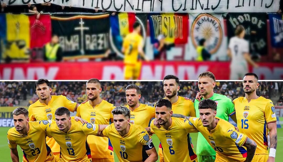 Nobody is talking about this… During Romania’s recent match, fans held up a powerful banner that