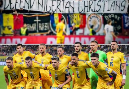 Nobody is talking about this… During Romania’s recent match, fans held up a powerful banner that
